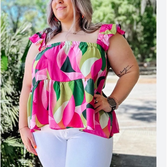 And The Why Boutique Brand- Sleeveless Colorful Flowy Baby Doll Top - Picture 7 of 14